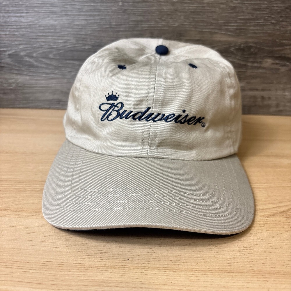 Budweiser Hat Cap Strap‎ Back Brown Tan Beer Brewing Adjustable